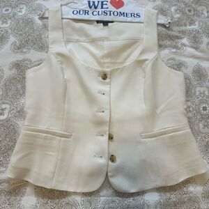 J. Crew Ivory Button-Up Vest